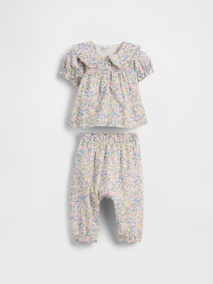 Gap Bebek Çok Renkli Ruffle Puff-Sleeve Outfit Set