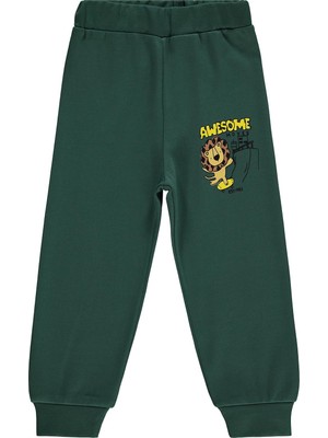 Civil Boys Erkek Çocuk Awesome Aslan Baskılı 2-5 Yaş Eşofman Altı Km - Yeşil