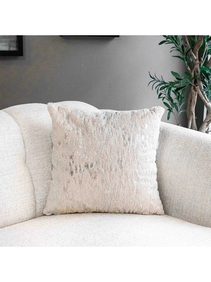 MYBEDESTEN Kırlent - Tavşan Tüyü - Gümüş Varaklı