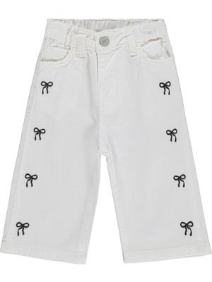 Civil Baby Kız Bebek Fiyonklu 6-18 Ay Pantolon - Ekru