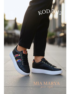 Mia Marya Şerit Detaylı Kadın Sneakers - Yüksek Tabanlı ve Konforlu Günlük Spor Ayakkabı