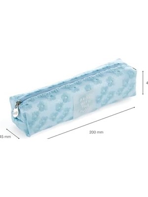 İlanib Ticaret Kalem Çantası Mr Mavi Çiçek Işlemeli