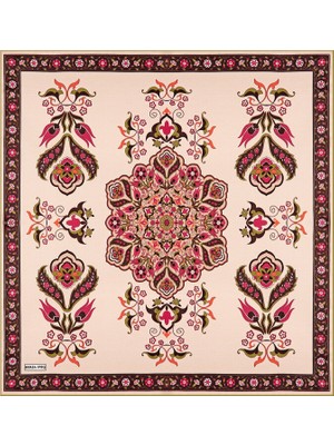 Bursa İpek Açık Somon Nazende Desen Ipek Mendil