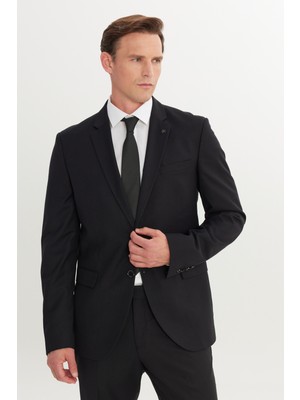 Altınyıldız Classics Slim Fit Dar Kesim Mono Yaka Armürlü Esnek Takım Elbise