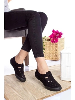 Konfores 2243 Anatomik Tabanlı Kadın Günlük Spor Babet Ayakkabı - NKT02243-SIYAH-38