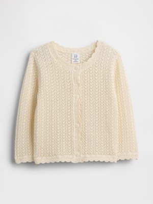Gap Bebek Kırık Beyaz Crochet Hırka
