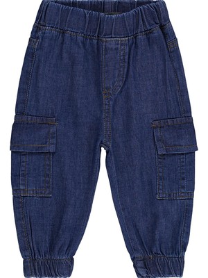 Civil Baby Kargo Cepli Ince Kot 6-18 Ay Pantolon - Mavi