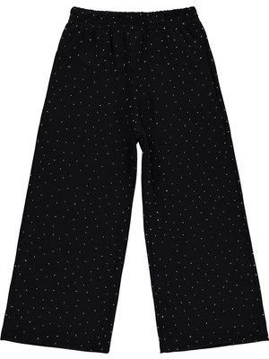 Civil Girls Kız Çocuk Taşlı 6-9 Yaş Pantolon - Siyah