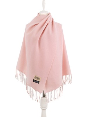 Bursa İpek Pudra Krem Çift Taraflı Kışlık Şal