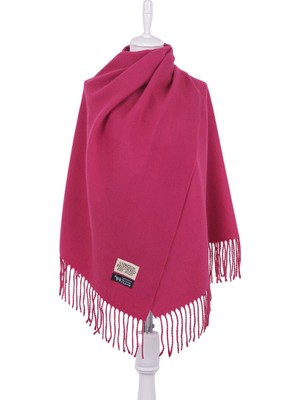 Bursa İpek Fuşya Çift Taraflı Kışlık Şal