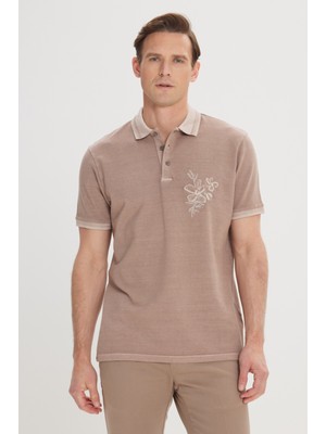 Altınyıldız Classics Slim Fit Dar Kesim %100 Pamuk Baskılı Polo Yaka Tişört
