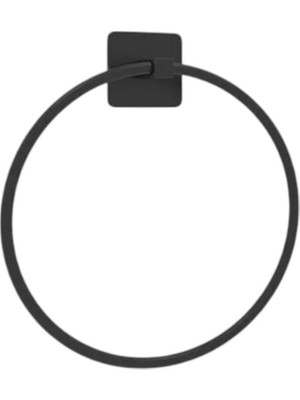 İlanib Ticaret Yapışkanlı Banyo Mutfak Siyah Yuvarlak Havluluk Havlu Askısı