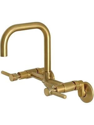 İlanib Ticaret 8 Inç Ayarlanabilir Merkezi Duvara Monte Mutfak Bataryası, Fırçalanmış Pirinç