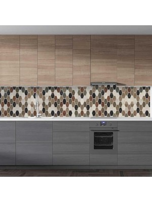 İlanib Ticaret Mutfak Tezgah Arası Folyo Kaplama Folyosu Altıgen Mozaik 60X100 cm