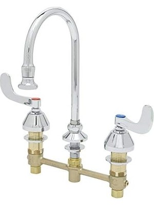 İlanib Ticaret T&s B-2865-04 Güverte Monte 20,32 cm Merkezler Sert Deboynu Tıbbi Musluk Gül Spreyli 10,24 cm Bilek Sapları