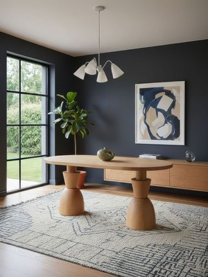 Gazzini Furniture Monera Oval Ahşap Yemek Masası 90X170