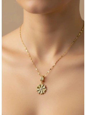 Biju Yılmaz Çelik Gold Taşlı Tasarım Kolye - 25CLKO08