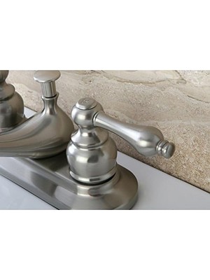 İlanib Ticaret KB608AL Restoration Lavabo Bataryası, 10 Cm, Fırçalanmış Nikel