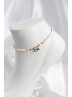 Store Mania Ieg™ Pembe Renk Boncuklu Balık Figürlü Halhal