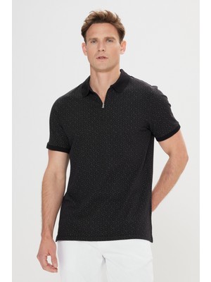 Altınyıldız Classics Slim Fit Dar Kesim %100 Pamuk Baskılı Polo Yaka Tişört