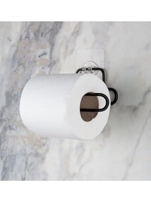 İlanib Ticaret Yapışkanlı Siyah Açık Tuvalet Kağıtlığı Wc Kağıtlık Tutucu, VYDGR00001298