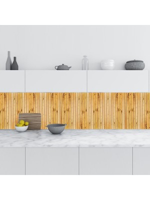 İlanib Ticaret Mutfak Tezgah Arası Folyo Kaplama Folyosu Bej Ahşap 60X300 cm