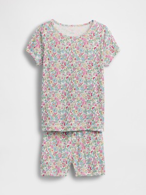 Gap Kız Çocuk Çok Renkli Organik Brushed Pamuk Pijama Takımı
