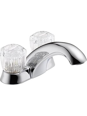 İlanib Ticaret Delta Faucet 2502LF Klasik Lavabo Bataryası, 5-1/4" x 2" Musluk, 4" Merkez, Krom
