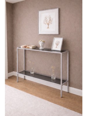 Feyza Design Modern Kahverengi Dresuar, Şeffaf Cam, 100X20X85 Cm, Şık ve Kullanışlı