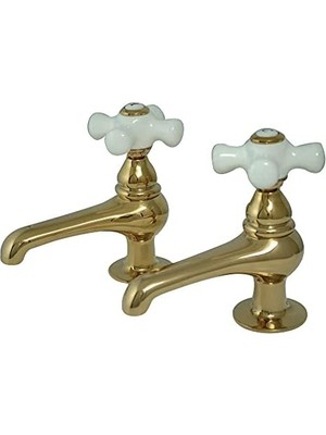 İlanib Ticaret CC9L2 Lavabo Musluk Bataryası, 8,9cm Ağız Erişimi, Cilalı Pirinç