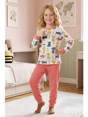 Modanino Kız Çocuk %100 Pamuk Pijama Takımı 4-11 Yaş 12628