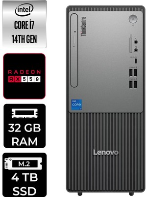 Lenovo Thinkcentre Neo 50T Gen 5 i7 14700 32GB RAM 4TB SSD Win11 Home 12UD001UTRP388 Masaüstü Bilgisayar + Per4 USB