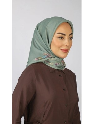 Lo'cella Pamuklu Soft Eşarp 4556-5 Su Yeşili