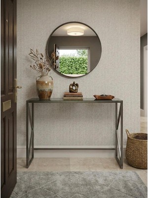 Feyza Design Modern Antre Dresuarı, 4mm Temperli Cam, Metal Konsol, 100X30 cm