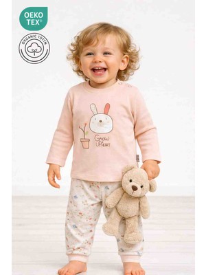 Panfilia Oeko Tex Sertifikalı %100 Organik Pamuk Mevsimlik Uzun Kollu Bebek Çocuk Pijama Takımı