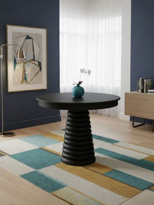 Gazzini Furniture Spirra Açılır Yuvarlak Ahşap Yemek Masası 120X120