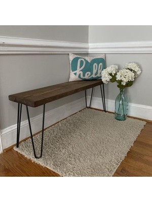 Feyza Design Şık ve Modern Metal Ayaklı Ahşap Koridor Dresuarı
