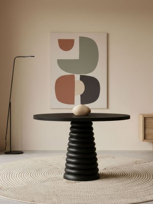 Gazzini Furniture Spirra Yuvarlak Ahşap Yemek Masası 100X100
