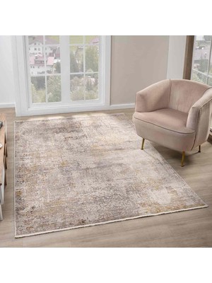 Pera Halı Bej Kahve Soyut Eskitme Desenli Halı - NS0252BA