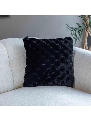 MYBEDESTEN Kırlent - Peluş - Hasır Desenli