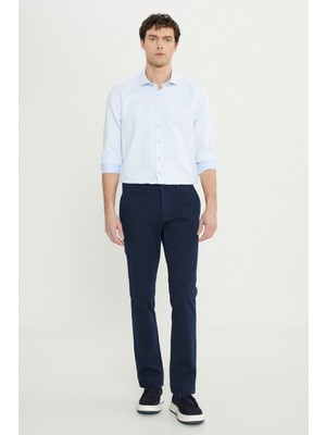Altınyıldız Classics Pamuklu Slim Fit Armürlü Yan Cepli Esnek Casual Pantolon