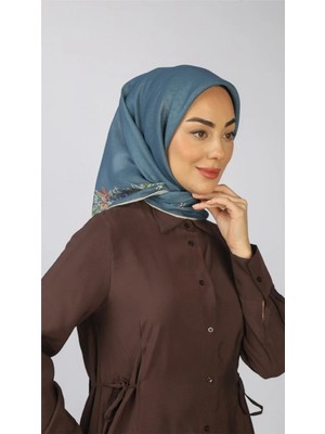 Lo'cella Pamuklu Soft Eşarp 4556-6 Mavi