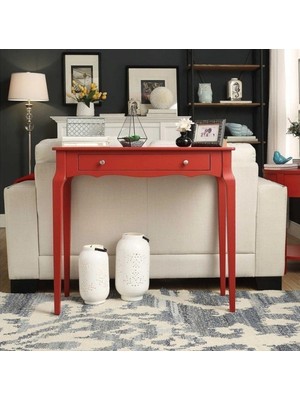 Feyza Design 85 cm Çekmeceli Masif Kırmızı Lake Dresuar, Şık ve Fonksiyonel Tasarım