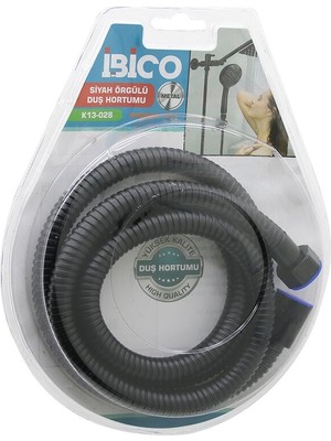 Savarga Siyah Metal  Örgülü Duş Hortumu  1.5mt   Vakumlu Ambalaj  Anti Twist=dolanmaz-Kıvrılmaz-Kopmaz (4801)