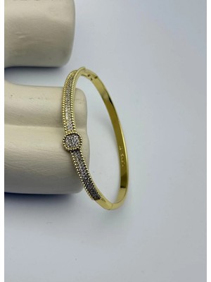 Biju Yılmaz Xuping Gold Taşlı Aura Circle Shine Kelepçe - 26XPKE05