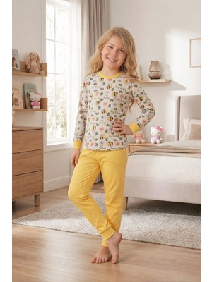 Modanino Kız Çocuk %100 Pamuk Pijama Takımı 4-11 Yaş 12628