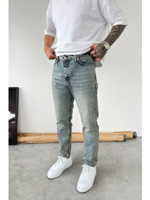HAFKA Vintage Mavi Soft Degrade Boyfriend Pantolon