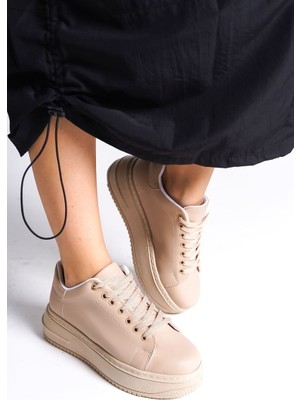 Bıana Bağcıklı Ortopedik Taban Kadın Sneaker Spor Ayakkabı Ctt - Ten