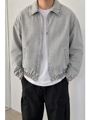 Tarz Cool Erkek Oversize Bomber Ceket Fermuarlı Basic Günlük Şık Mont