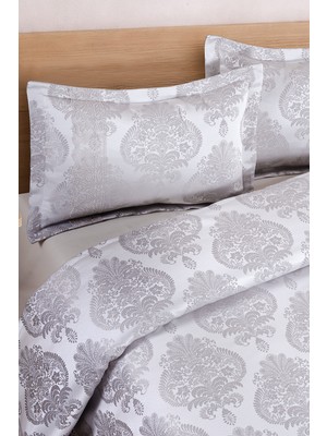 Bir Home Floransa Jakarlı Fransız Dantelli Modern Çift Kişilik Yatak Örtüsü Takımı 240X250CM